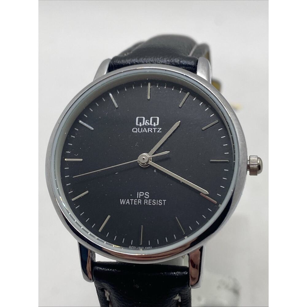 Q&Q Ladies Watch Silver Black Tone Works New Battery!